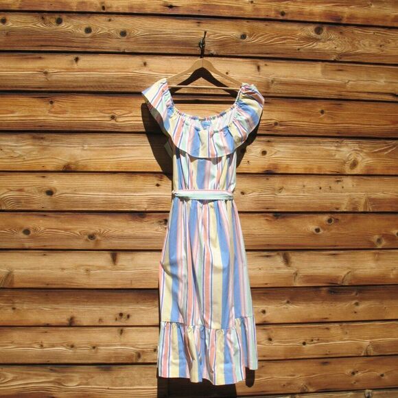 NWOT Draper James RSVP Striped Off the Shoulder Midi Dress - Picture 5 of 10